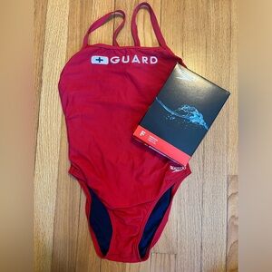 Speedo Red LIFEGUARD Endurance One-piece Suit Flyback Women's Size 32 *w/ box*